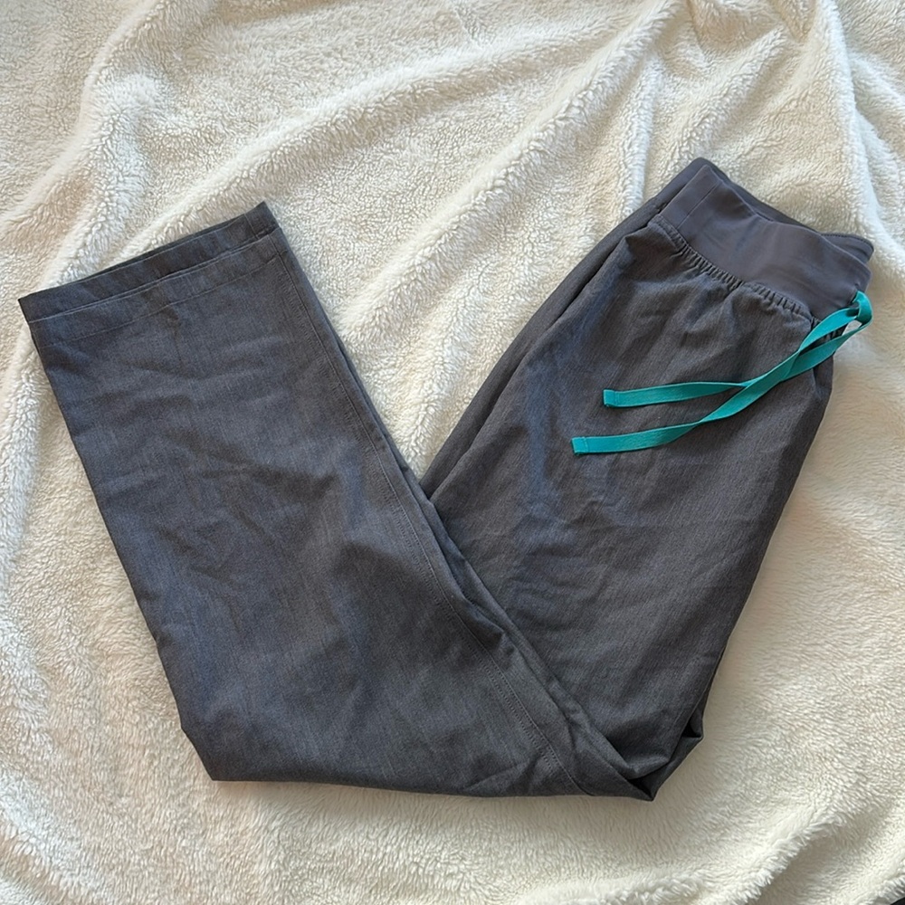 Figs Livingston High-Waisted Scrub Pants Graphite Gray Women’s Size Small Petite
